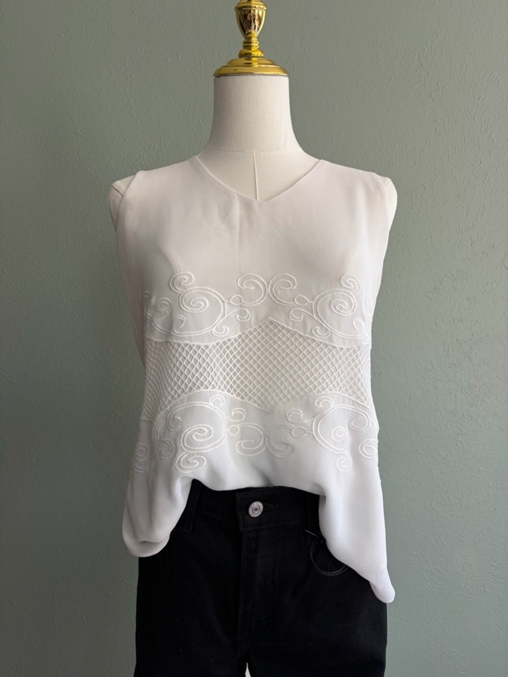 Naked Zebra white blouse size small